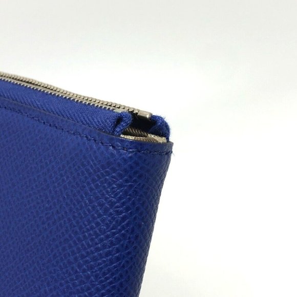 HERMES Azap Long Silk-In Zip Around Long Wallet Epsom Blue Based - Picture 10 of 11